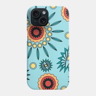 seamless pattern with leaves and flowers paisley style Phone Case