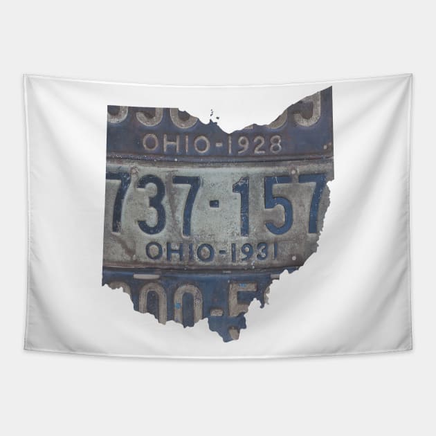 Vintage Ohio License Plates Tapestry by juniperandspruce