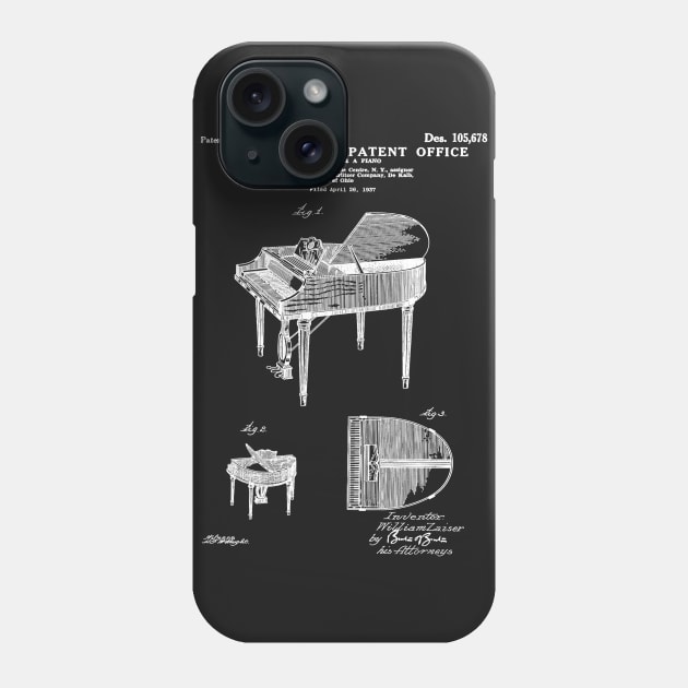 Wurlitzer Piano Patent White Phone Case by Luve