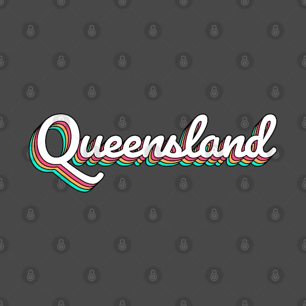 Queensland Australia Retro Script by modeoftravel