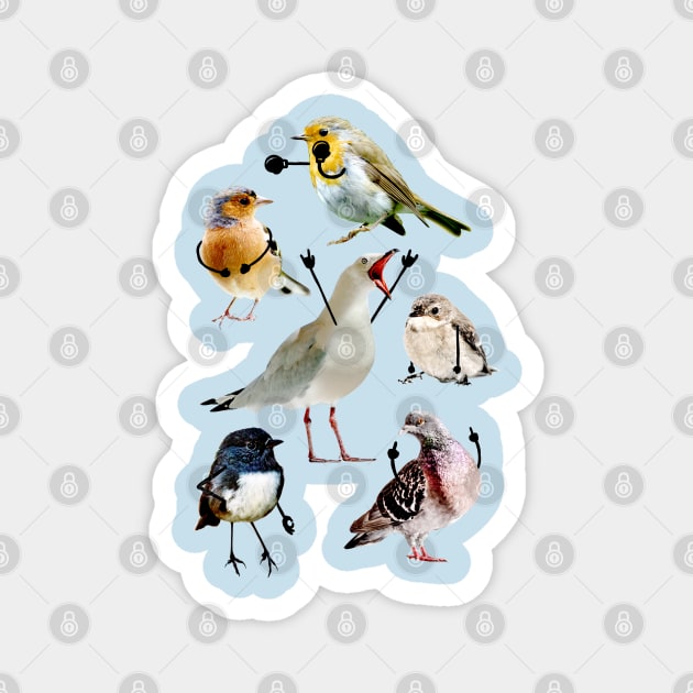 Birds with Arms Magnet by Gintron