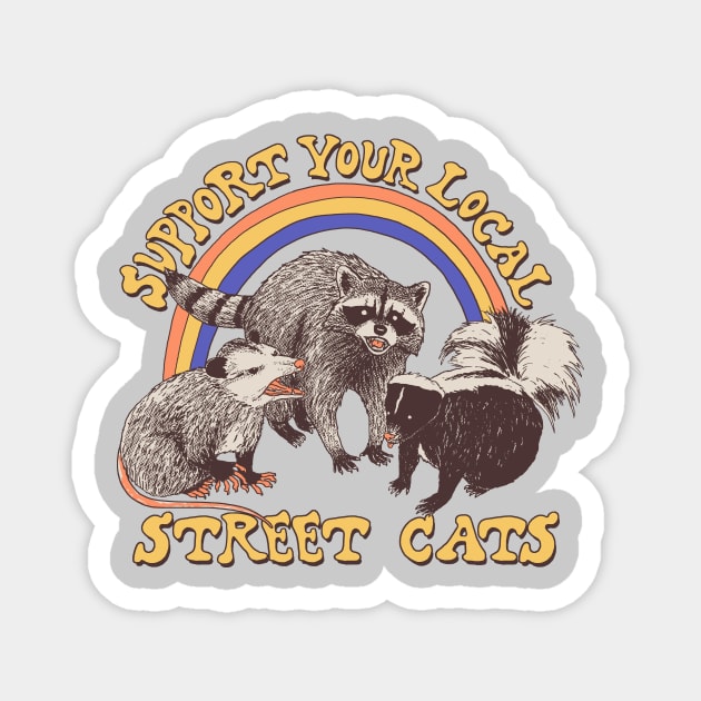 Support Your Local Street Cats (raccoon) Magnet by Hillary White Rabbit