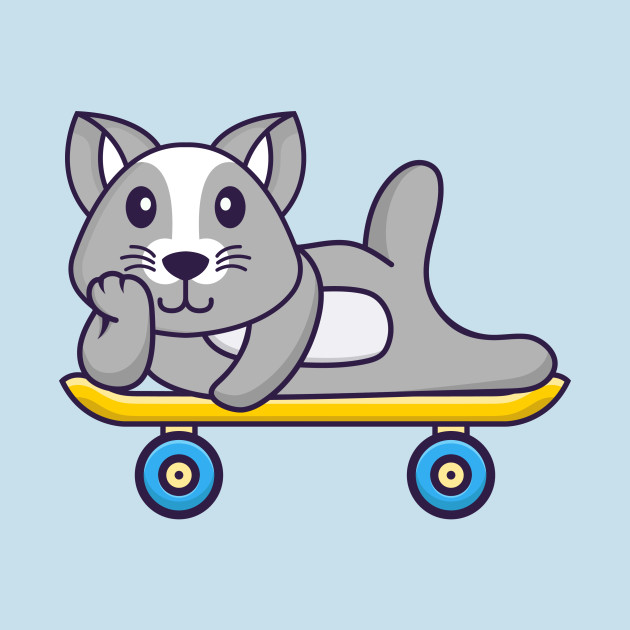 Discover Cute rat lying on a skateboard - Skateboard - T-Shirt