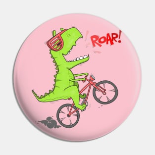 Dinosaur on the bicycle Pin