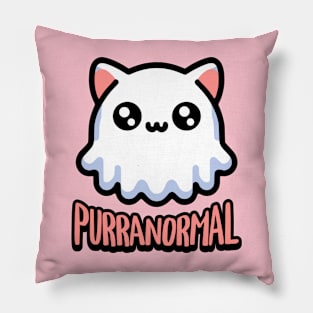 Purranormal! Cute Ghost Cat Pun Pillow