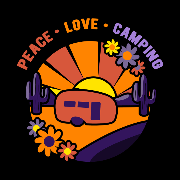 Peace Love Camping Caravan Grandma Renter Gift by Shirtglueck