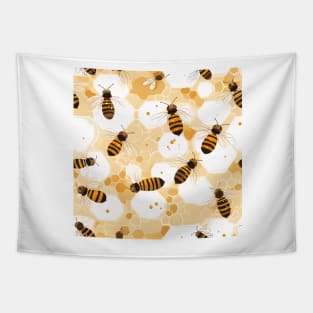 Honeycomb and Bee Pattern 13 Tapestry