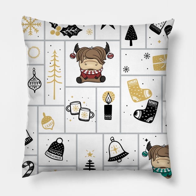 Highland Cows | Funny Christmas Ideas 2022 Pillow by i am Cuta