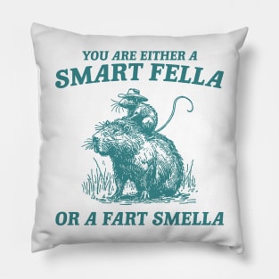 Are You A Smart Fella Or Fart Smella Vintage Shirt, Funny Rat Riding Cabybara Pillow