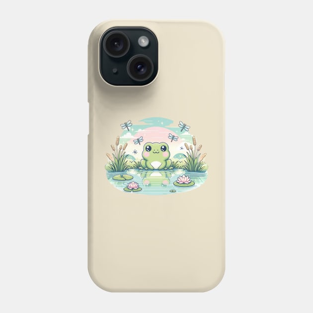 Frog Cottagecore Cute Kawaii Chibi Toad Mushroom Phone Case by Lavender Celeste