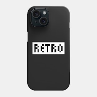 Retro Pixel Text (black) Phone Case