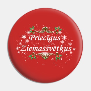Merry Christmas (Latvian) Pin