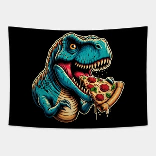 Tyrannosaurus Rex Eating Pizza Tapestry