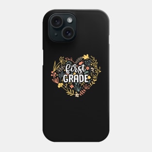 First Grade Floral Heart Back To School Phone Case