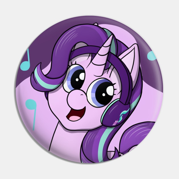 Starlight with Headphones Pin by Heartbeat Unicorn