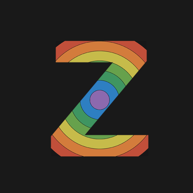 Retro Rainbow 'Z' Sticker by marissasiegel