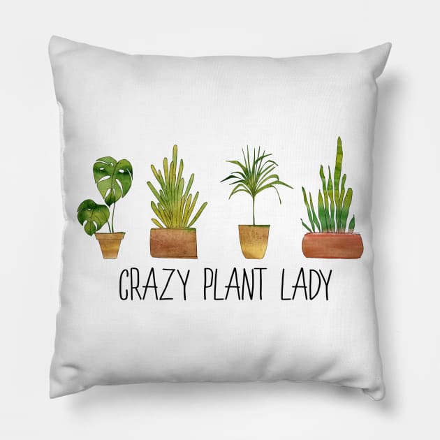 Crazy plant lady Pillow by Satic