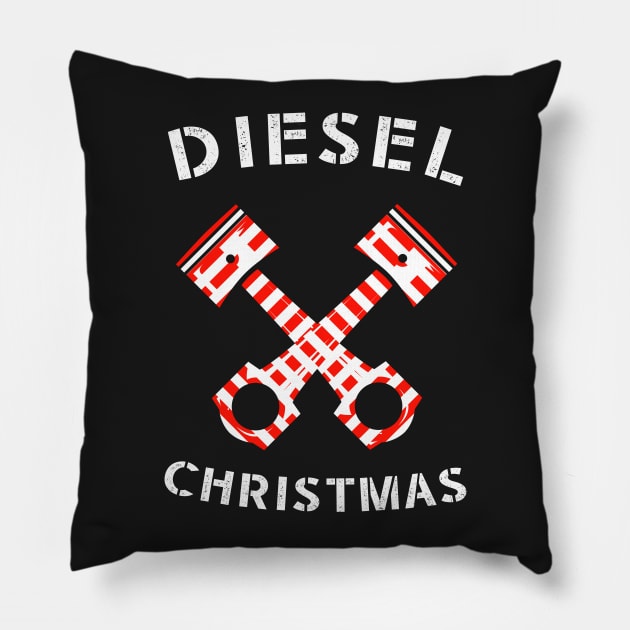 Diesel Christmas Engine Pistons Grunge Shirt Pillow by CMDesign