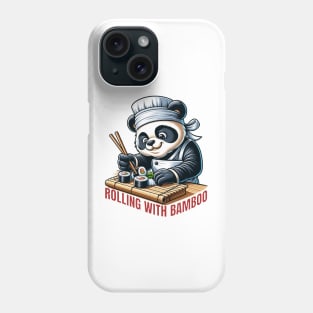 Sushi Chef Panda | Bamboo Mat Rolling Culinary Tee Phone Case