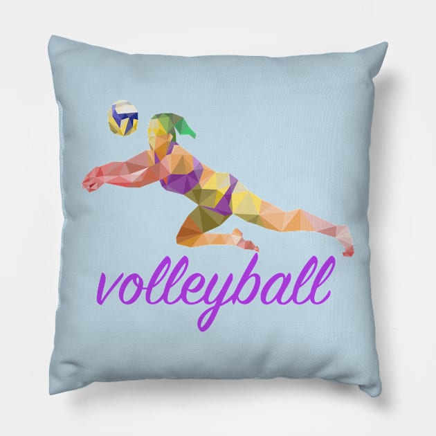 volleyball Women Player Pillow by Prossori