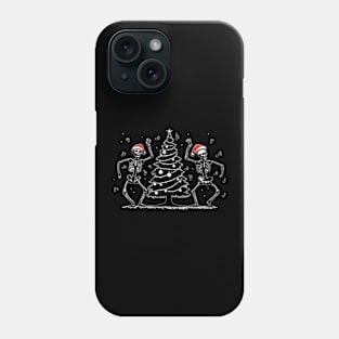 Skeletons Dancing Around The Christmas Tree Phone Case