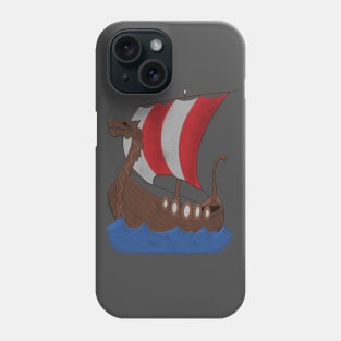 Viking Ship red with water Phone Case