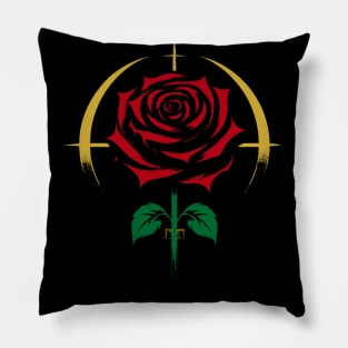 Classic Beauty: Gothic Red Rose Pillow