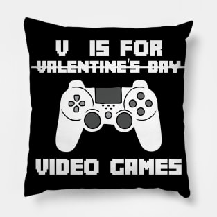 Funny Valentine's Day "V Is For Video Games" Kids' Youth Pillow