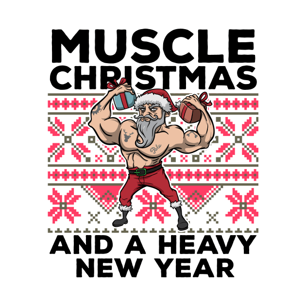 Ugly Christmas Workout Lifting Santa Claus Gym Fitness Gift by TellingTales