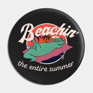 Beaching the entire summer funny croc cartoon Pin