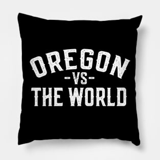 Represent Your Oregonian Pride with our 'Oregon vs The World' Design Pillow