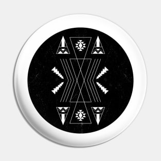 Bohemian Faded Design in Black Circle Pin