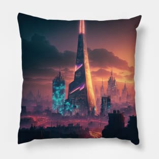 The Shard London Cyberpunk Pillow