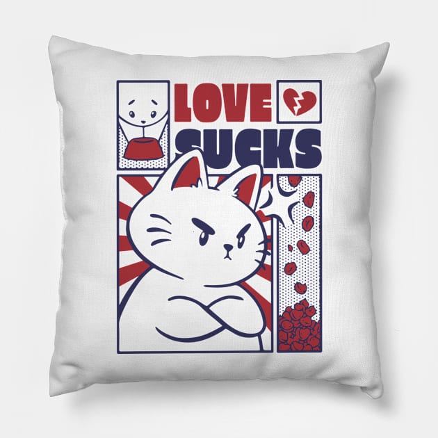 Love sucks bunny Pillow by Catfactory