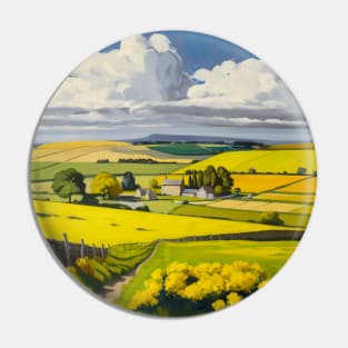 Countryside Scene with Farmhouse Pin