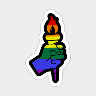 Rainbow Liberty Torch Magnet