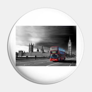 Red Bus Westminster Bridge Houses of Parliament Pin