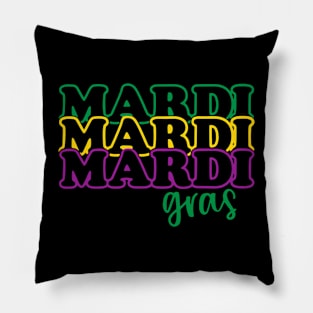 Retro Groovy Mardi Gras Costume New Orleans Carnival Parade Pillow
