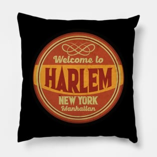 Vintage Harlem Sign Pillow