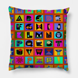 Kids Alphabet Quilt - Red Pillow