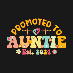 Promoted To Auntie 2024 First Time New Auntie Pregnancy T-Shirt