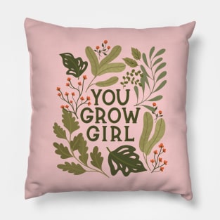 You Grow Girl Chonky Plants Pillow