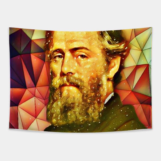 Herman Melville Snowy Portrait | Herman Melville Artwork 9 Tapestry by JustLit