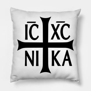 Religious symbol Icxc Nika - Creative illustration Pillow