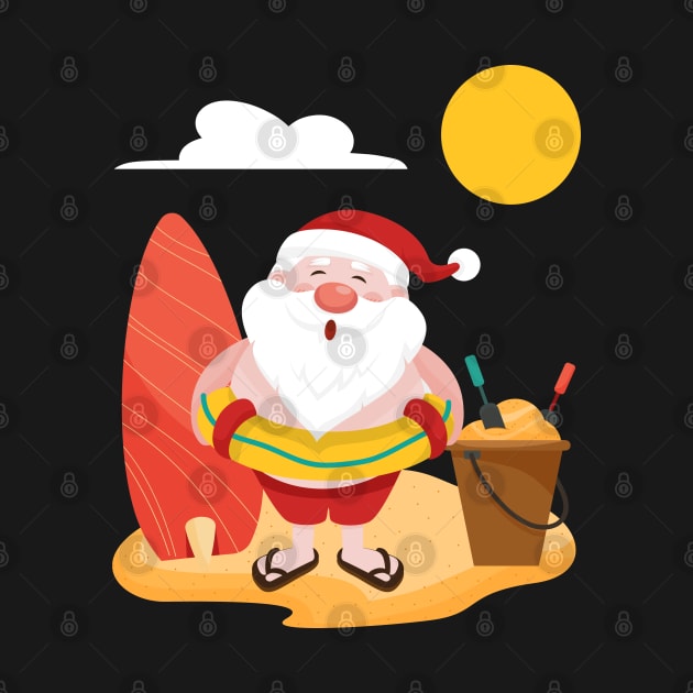 Christmas In July Funny Santa Summer Trip Vacation Mode by AE Desings Digital