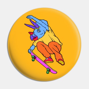 Skate Triceratops Pin