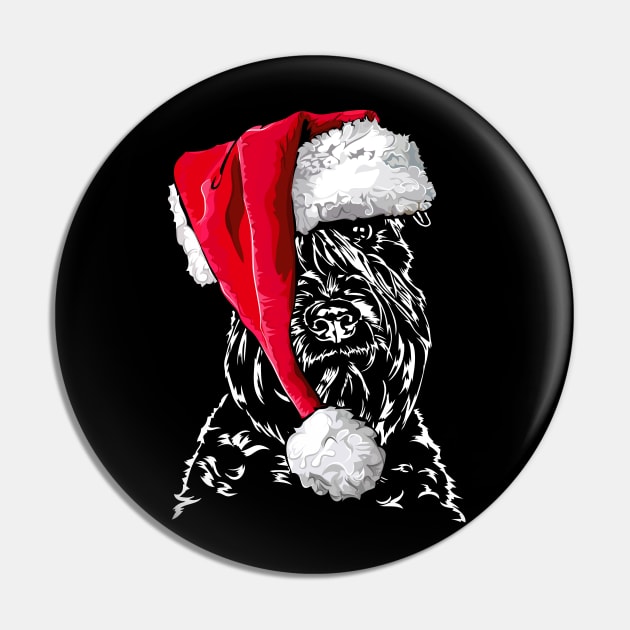 Soft Coated Wheaten Terrier Santa Christmas dog Pin by wilsigns