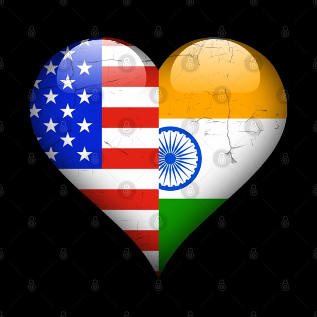 Half American Half Indian - Gift for Indian From India by Country Flags