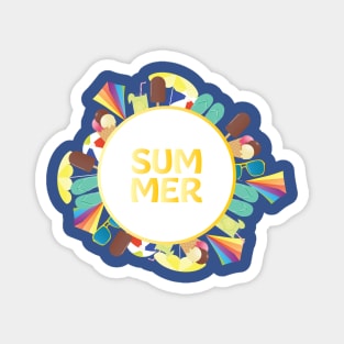 Summer vacation illustration Magnet