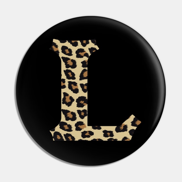 Letter L Leopard Cheetah Monogram Initial Pin by squeakyricardo